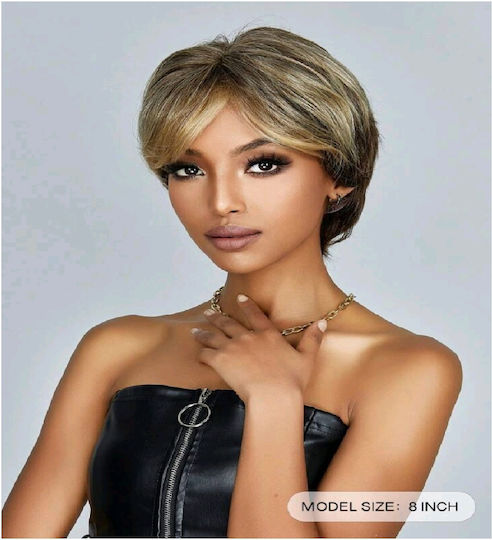 Women's Wig Synthetic High Quality Blonde Brown 8 Inches