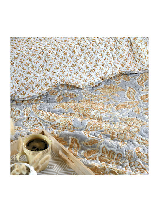 S-f Nerya Set Coverlet Semi-double from Polyester Moutarde 180x240cm 2pcs