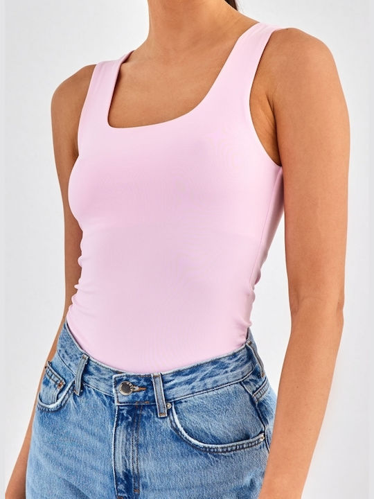 Γυναικείο Crop Top Αμάνικο Ροζ
