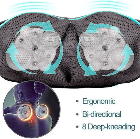 Συσκευή Μασάζ Shiatsu για τον Αυχένα με Υπέρυθρη Θερμότητα Μαύρη