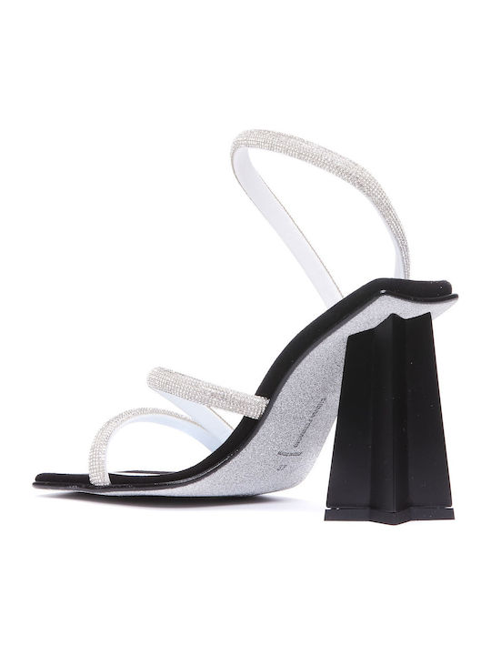 Damen Sandalen mit hohem Absatz in Silber Farbe