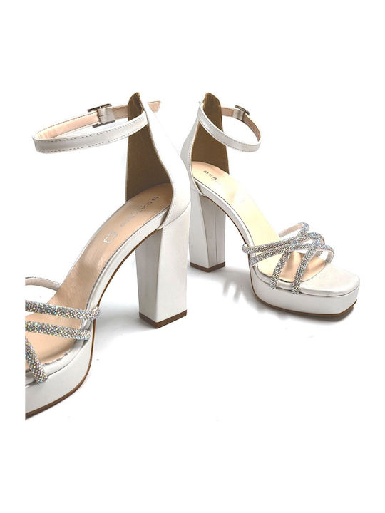 Sandalen mit Strass Weiß