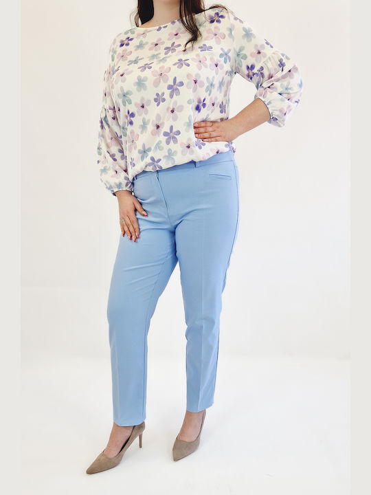 Elegant Highwaisted Trousers Blue 40