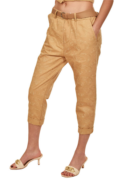 Motel Embroidery Stitching Patterned Trousers-gold Gold Pa3845-34