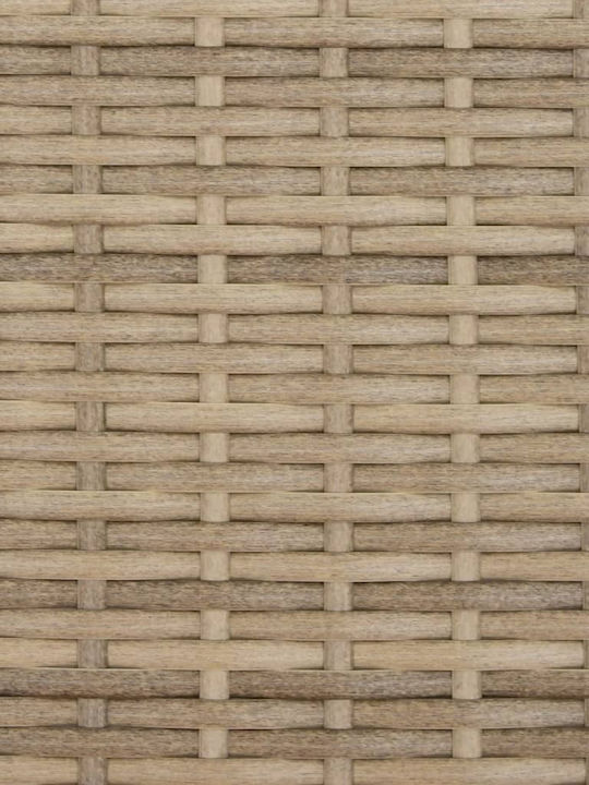 Deckchair Rattan with Cushion Beige 2pcs 70x98cm.