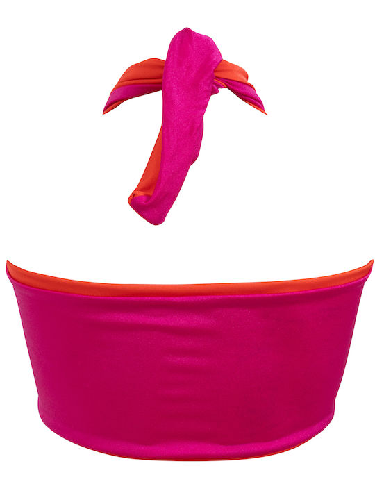 Strapless Bikini Top Φούξια Πορτοκαλί