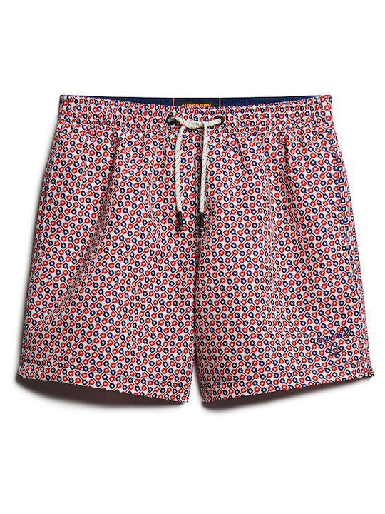 Superdry Herren Badebekleidung Shorts Rot mit Mustern