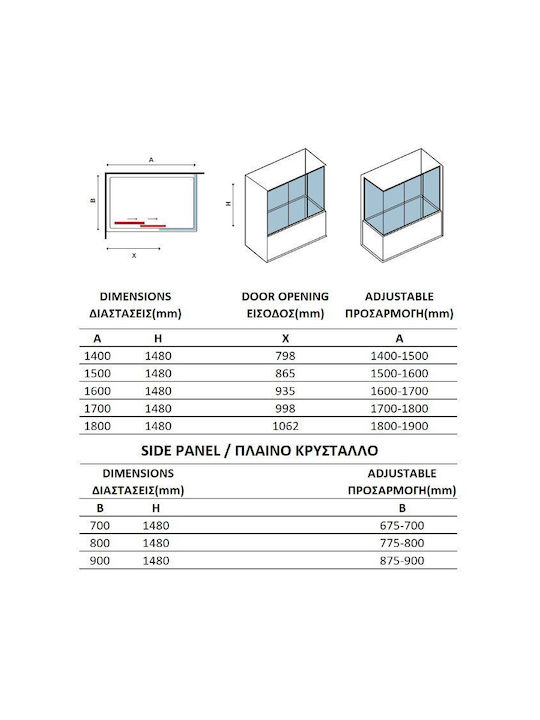 Karag Penta K-100 Cabinet Cada de baie cu Ușă Glisare 148x160cm Sticlă transparentă 5206836511955