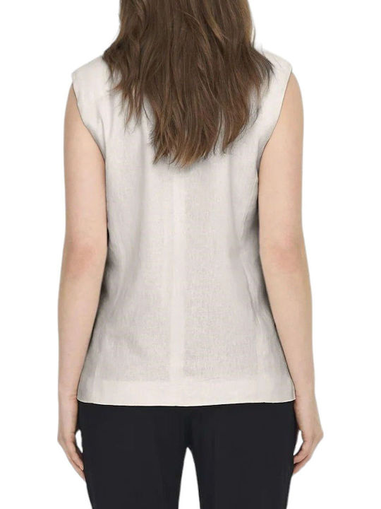 Vest Only Onlcaro Loose Linen 15278794-cloud Dancer Women's Vest