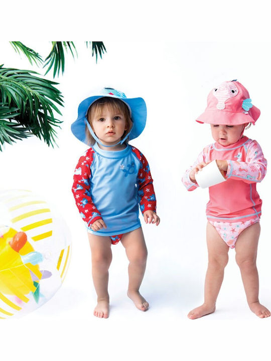Zoocchini Kids Swimwear Swimwear Set with Hat Orange