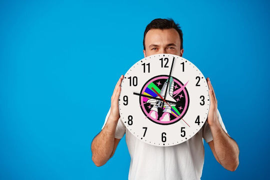 Nasa Pink Pink Wooden Wall Clock 30cm