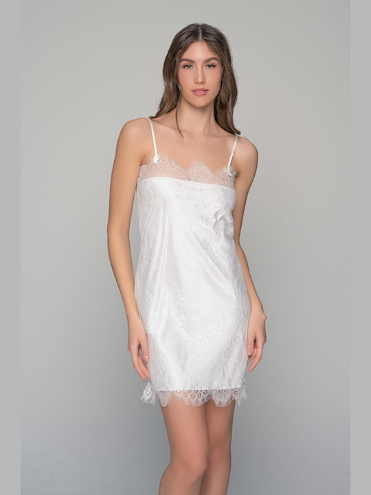Milena by Paris Bridal Women's Summer Satin Nightgown Ivory Coast