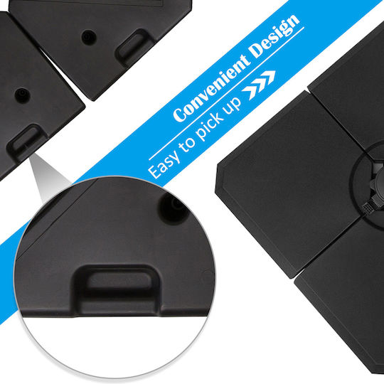 Outsunny Umbrella Stand made of Plastic Black 100x100cm 4pcs