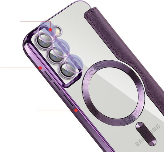 Erbord Wallet Piele artificială / Silicon Violet (Galaxy S22 5G)