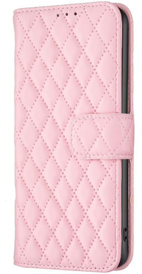 Binfen Diamond Lattice Wallet Δερματίνης Ροζ (Redmi Note 13 Pro 5G / Poco X6)