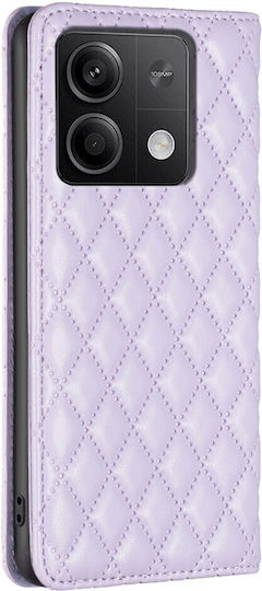 Binfen Diamond Lattice Wallet Din Piele Artificială Violet Redmi Note 13 5G