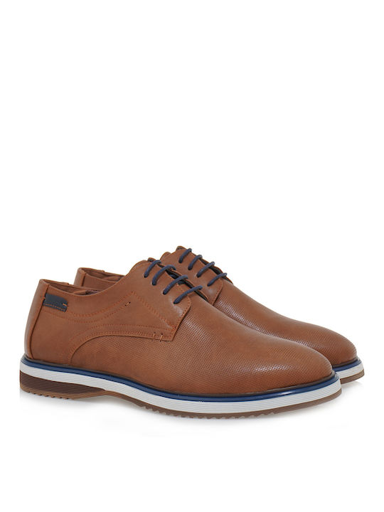 JK London Men's Synthetic Leather Casual Shoes Tabac Brown