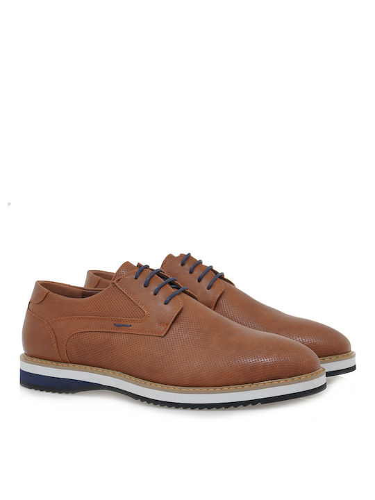 JK London Men's Synthetic Leather Casual Shoes Tabac Brown