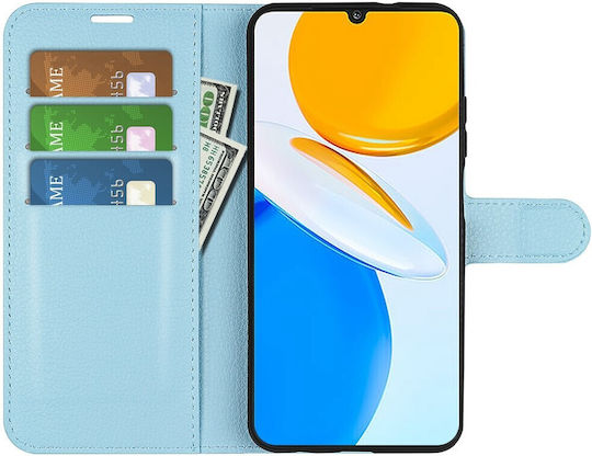 Case Honor X7 Oem Litchi Skin Leather Case Support Base Support Card Slots Magnetic Clasp Blue