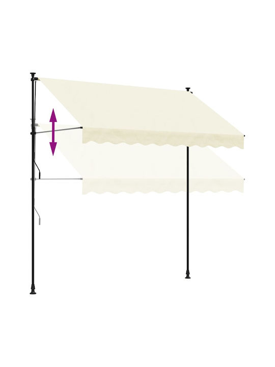vidaXL Terrace Freestanding Tent with LED Light Beige 2.5x1.5cm
