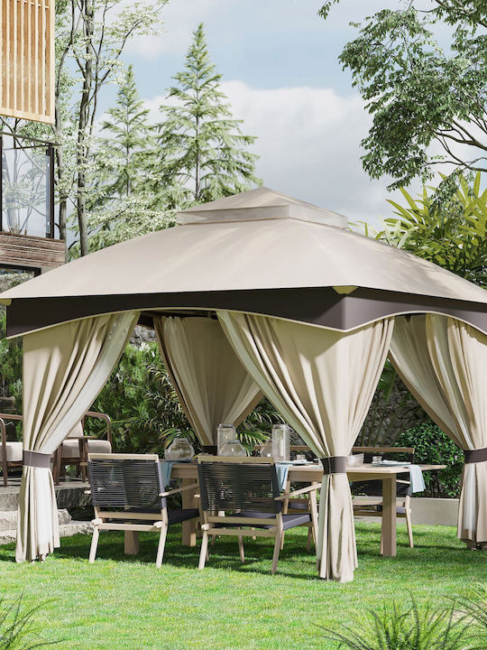 Outsunny Gazebo Grădină Gri x3m