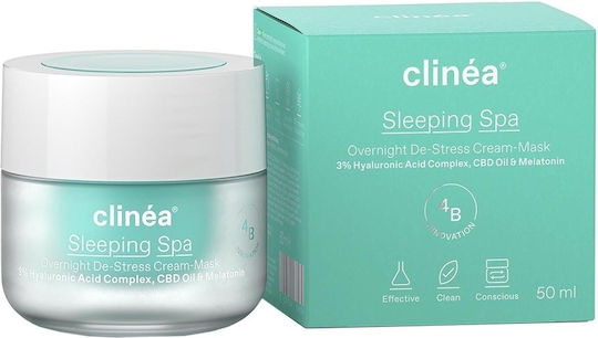 Clinea Sleeping Spa Cream-Mask Light Ενυδατική Κρέμα Προσώπου Νυκτός με Υαλουρονικό Οξύ & Πρεβιοτικά 50ml