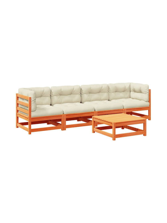 Garten- und Outdoor-Möbelsets 5 Stück Braune mit Kissen