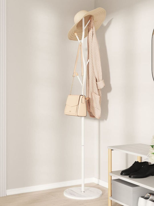 vidaXL Metallic Coat Rack White 37x37x177cm