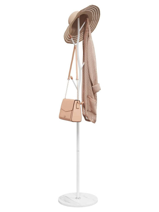vidaXL Metallic Coat Rack White 37x37x177cm