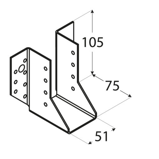 Showood Beam Shoe for Pergola made of Wood 120x80cm 1pcs