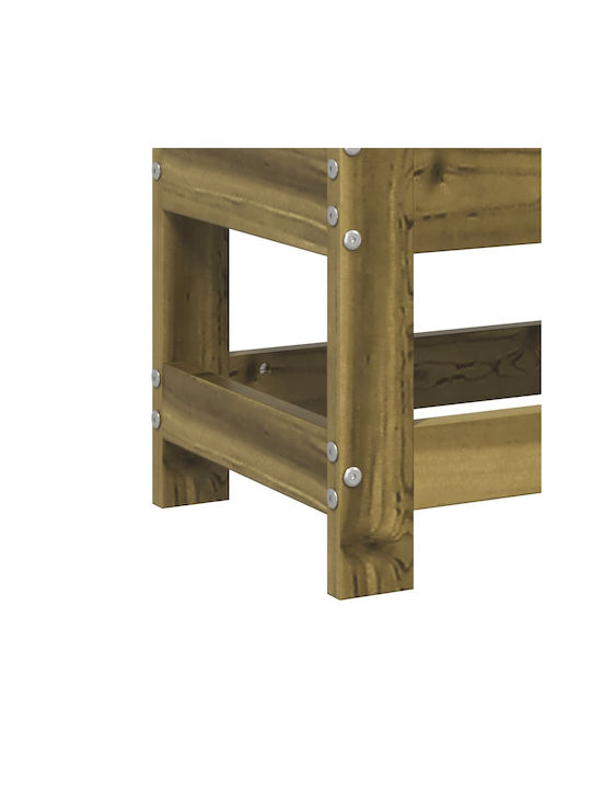 Hölzener Gartenhocker mit Kissen Braune 62x30x32cm