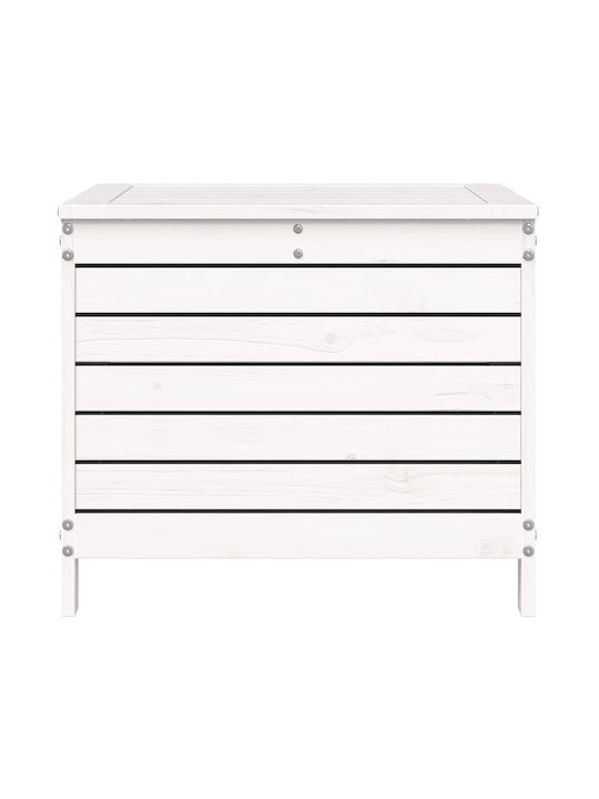 Wooden Garden Stool Cube Outdoor White 62x63.5x53.5cm