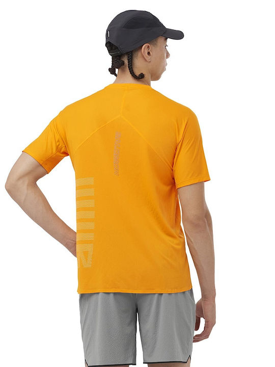 Salomon Men's Athletic T-shirt Short Sleeve Orange