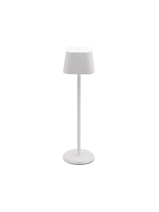 ArteLibre Georgina Metall Tischlampe LED mit Weiß Schirm und Basis