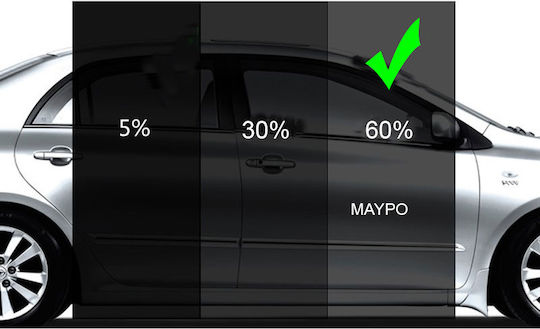AMiO Αντηλιακή Μεμβράνη Αυτοκινήτου 60% Φιμέ Ανοιχτό Μαύρο 75x300εκ.