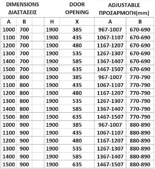 Orabella Siera Καμπίνα Ντουζιέρας με Συρόμενη Πόρτα 150x190cm Orabella Siera Καμπίνα Ντουζιέρας με Συρόμενη Πόρτα 150x190cm