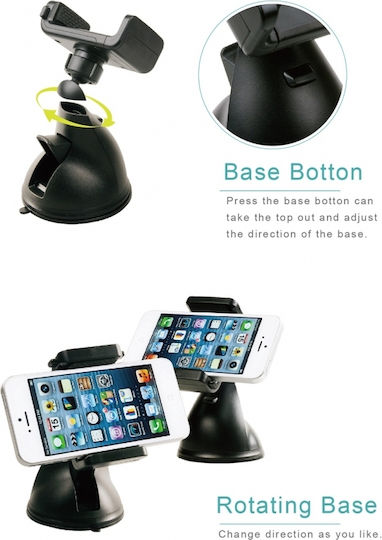 Hypersonic U-Shape Car Mobile Mount with Adjustable Hooks Black