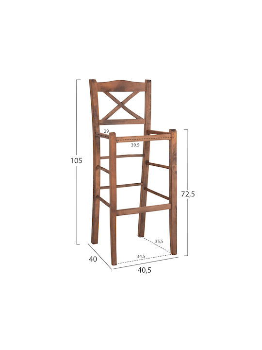 Wooden Garden Stool for Bar Outdoor Space Walnut