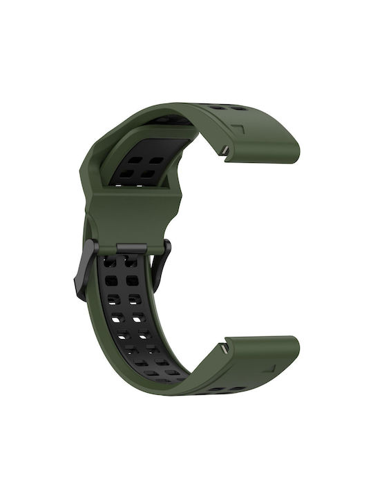 Garmin Fenix 6s 20 мм двуцветна обратна катарама Силиконова лента за часовник Армейско зелено + черно Garmin Fenix 6s 20 мм двуцветна обратна катарама Силиконова лента за часовник Армейско зелено + черно