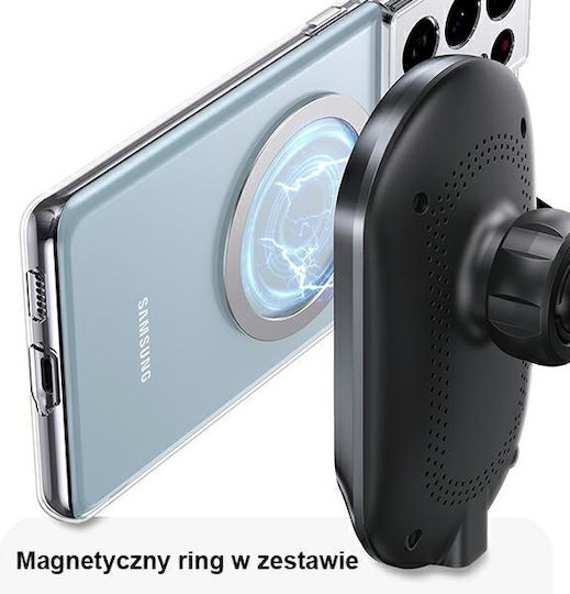 Usams USA801 Car Mobile Mount with Magnet and Wireless Charging Black