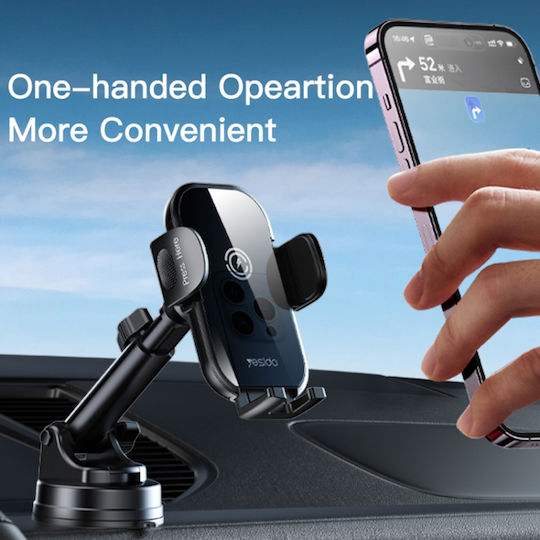 Yesido Suport Auto pentru Telefon cu Cârlige Reglabile Negru