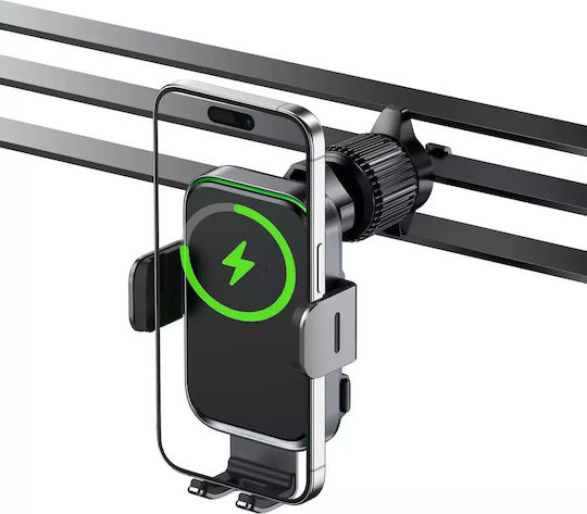 Acefast Car Mobile Mount with Adjustable Hooks and Wireless Charging Black