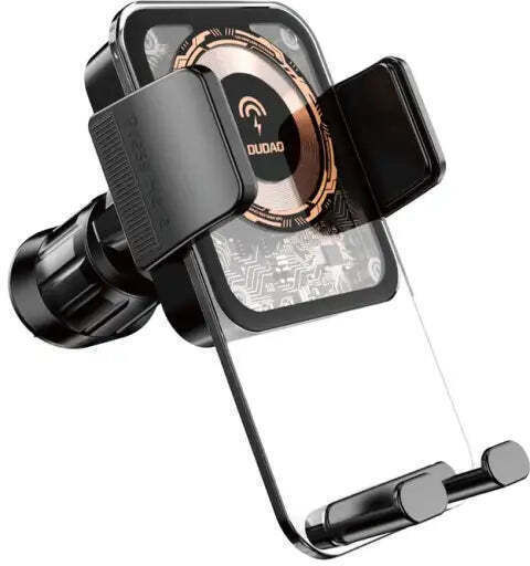 Dudao F19 Car Mobile Mount with Adjustable Hooks and Wireless Charging Black