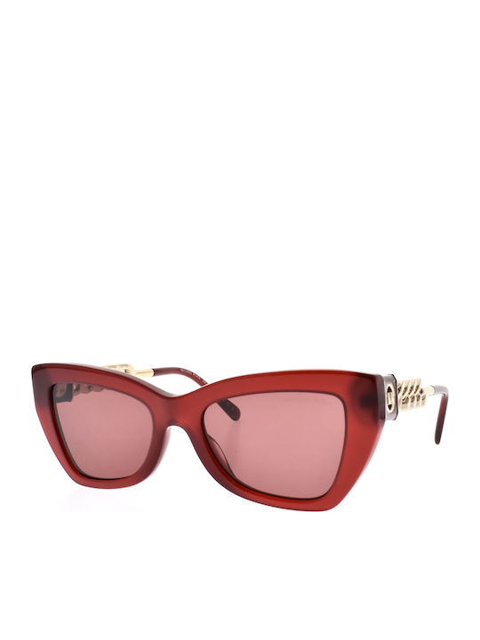Michael Kors Montecito Women's Sunglasses with Burgundy Plastic Frame and Burgundy Lens