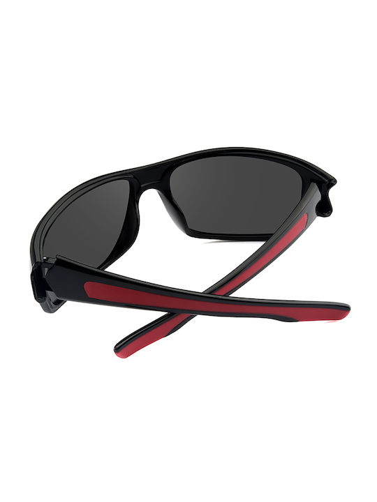 Polareye PTE2120R Unisex Sunglasses with Black Plastic Frame and Black Polarized Lens