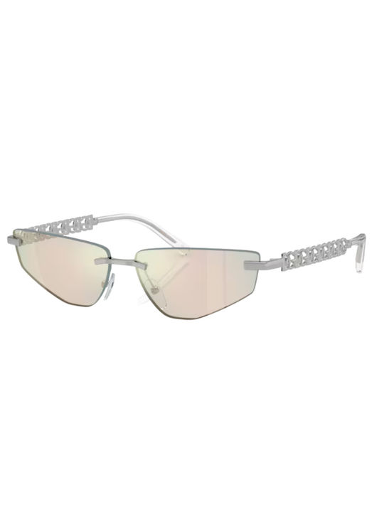 Dolce & Gabbana Sonnenbrillen mit Silber Rahmen und Rot Spiegel Linse DG2301 05/6Q