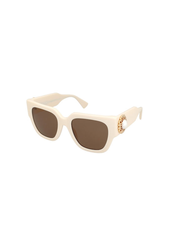 Moschino Women's Sunglasses with Beige Plastic Frame and Brown Lens MOS153/S SZJ/70