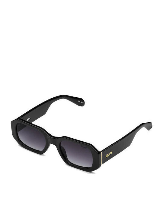 Quay Australia OTLII Unisex Sunglasses with Black Plastic Frame and Black Lens
