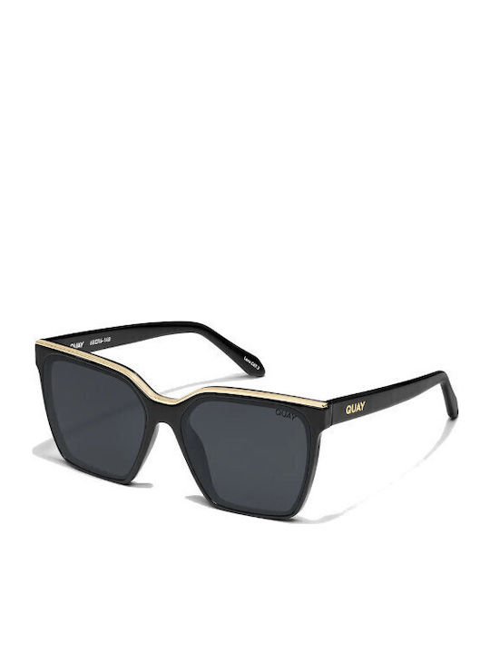 Quay Australia OTLII Unisex Sunglasses with Black Plastic Frame and Black Lens