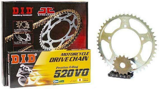 DID Chain & Sprocket Kit (14-43-520VO) for Kawasaki KLE 250 Anhelo 1993-1999